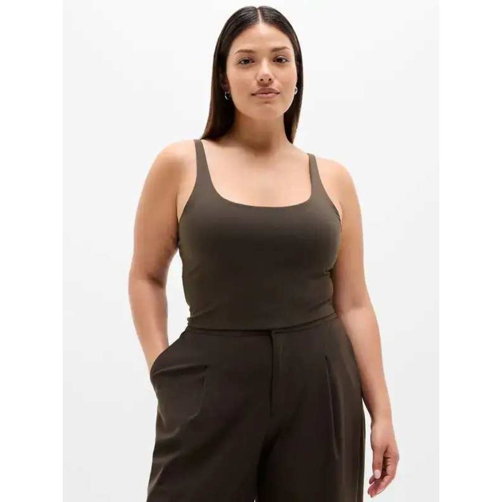 Athleta Vitaform Cropped Cami Tank Top Brown Espresso‎ Small Fitness Athleisure